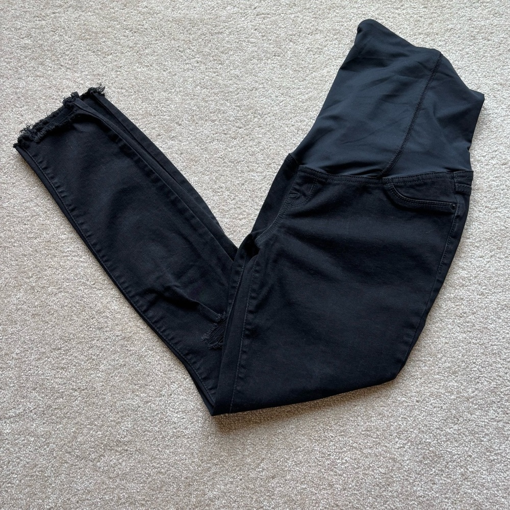 Maternity skinny jeans-distressed